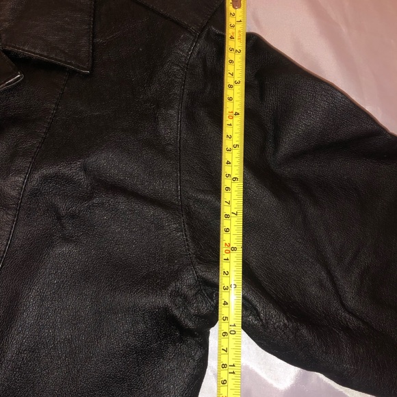 Women's Black Leather Jacket 2XL - Picture 11 of 16